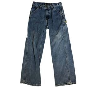 Vtg High Rise Carpenter Utility Jeans Womens Size 12 Skater Grunge Streetwear